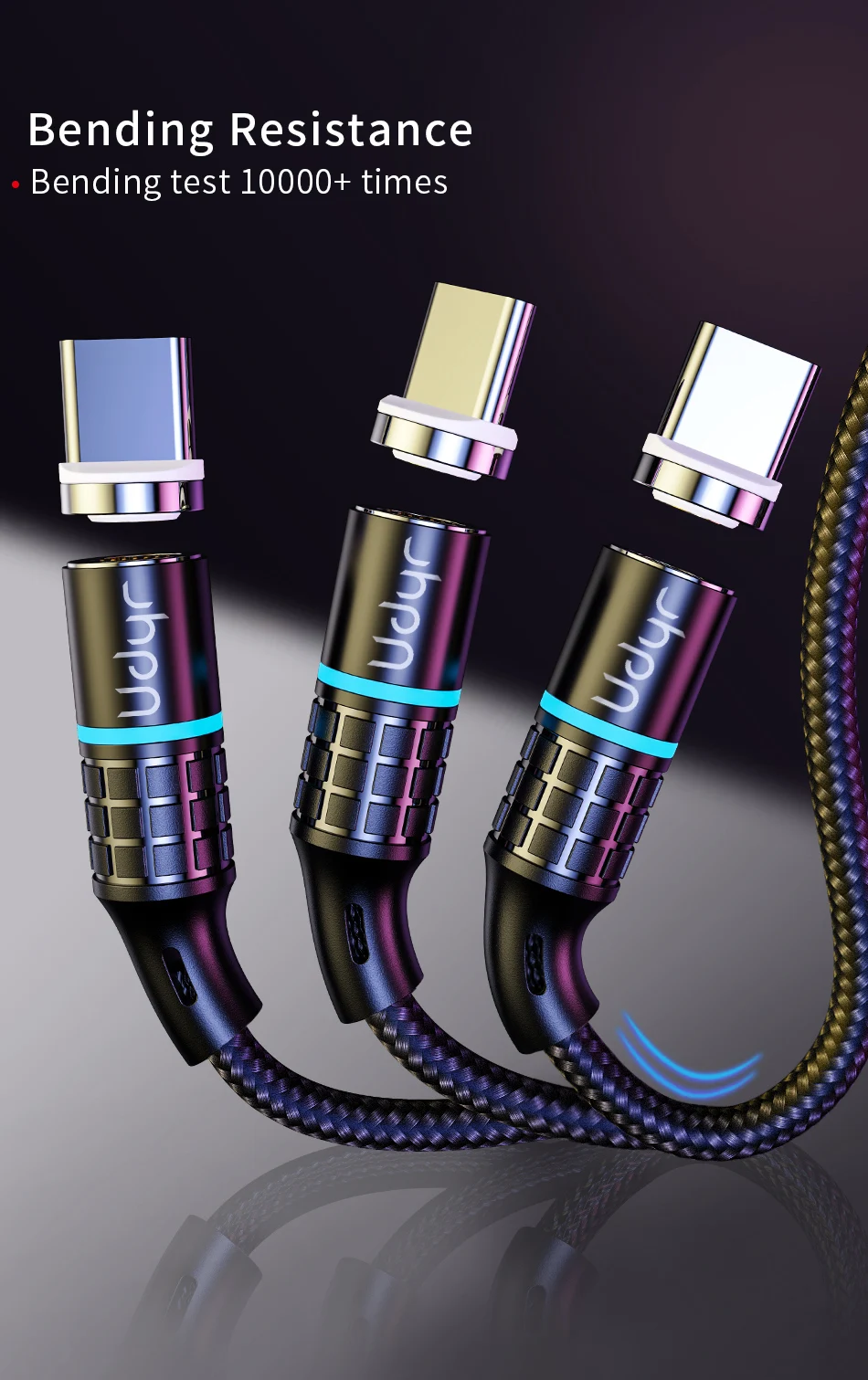 Udyr Магнитный кабель Micro usb type C зарядный кабель для samsung iPhone 7 6 зарядное устройство быстрый Магнитный кабель USB C Шнур адаптер для проводов