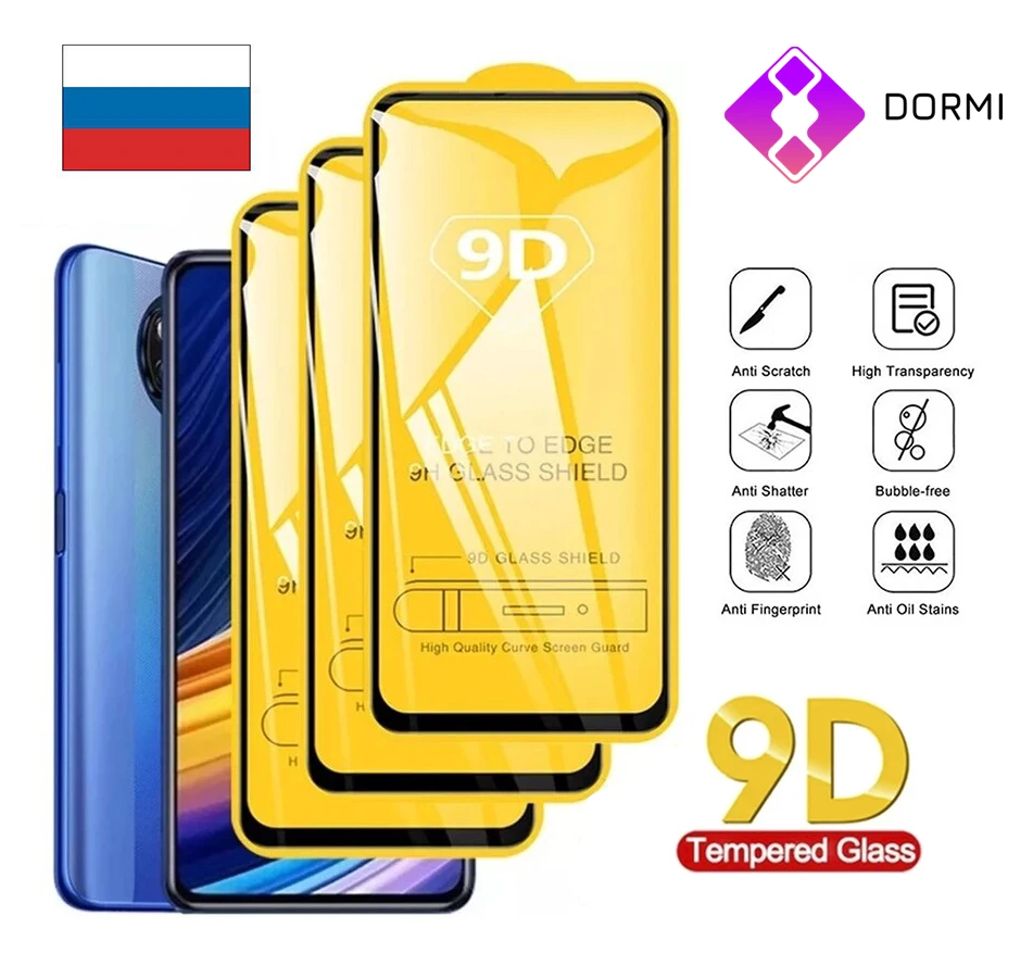 Закаленное 3d-стекло для Xiaomi Mi 3//10 шт Note 9 Pro 8 Lite mi 9T 7 A2 F1 Se | Мобильные телефоны и