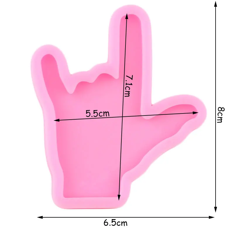 Shiny Silicone I Love You In Sign Language Hand Molds DIY Keychain Epoxy Resin for Pendant Jewelry Decorative Craft Mold | Дом и сад