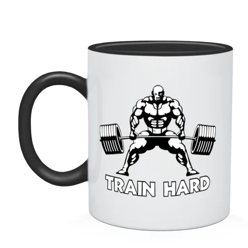 Кружка двухцветная Train hard (тренируйся усердно)|Кружки| |