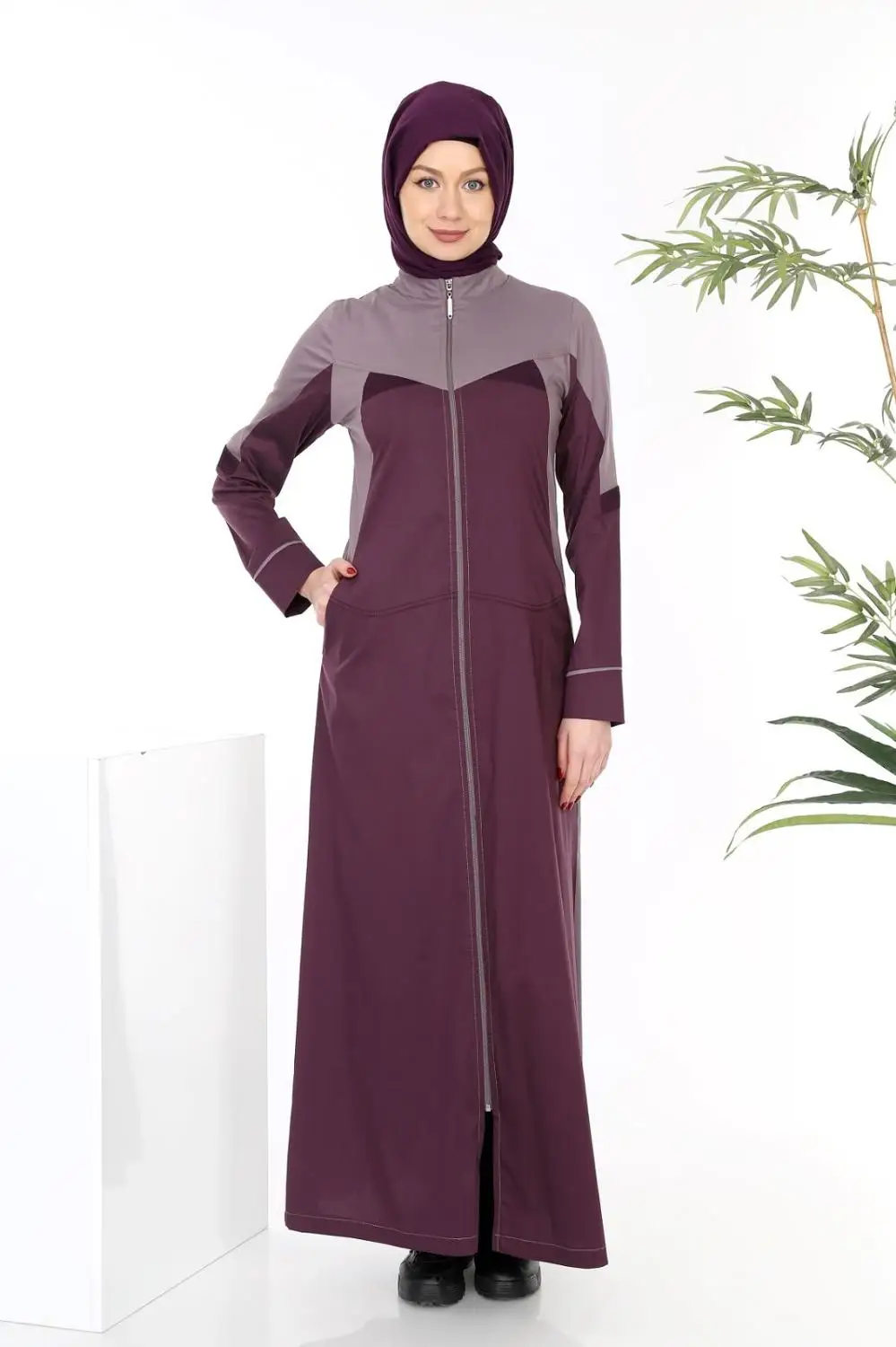 

Islamic Summer Long from Turkey Dress by High Quality Cotton Fabric Openable in Front with Zipper Big Size Turkish Clothing