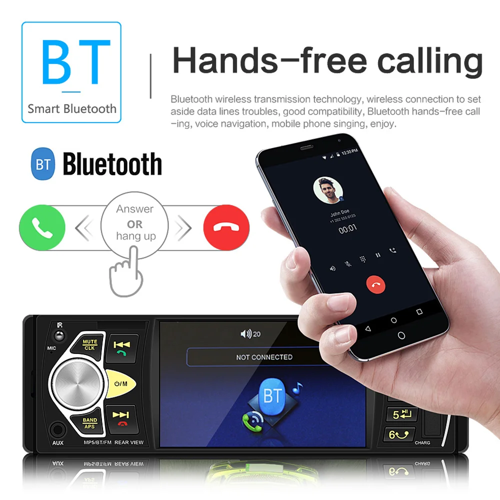 Автомобильный стерео-проигрыватель MP5 4022D 4 1 дюйма Bluetooth USB TF-карта AUX-радио в тире с