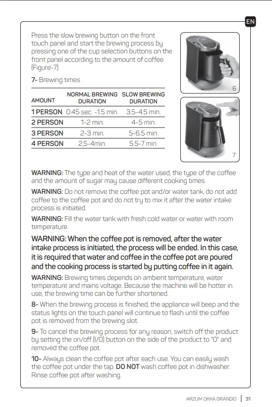 Arzum Okka Grandio Automatic Turkish Coffee Maker | Turkish Coffee Machine| coffee maker portable