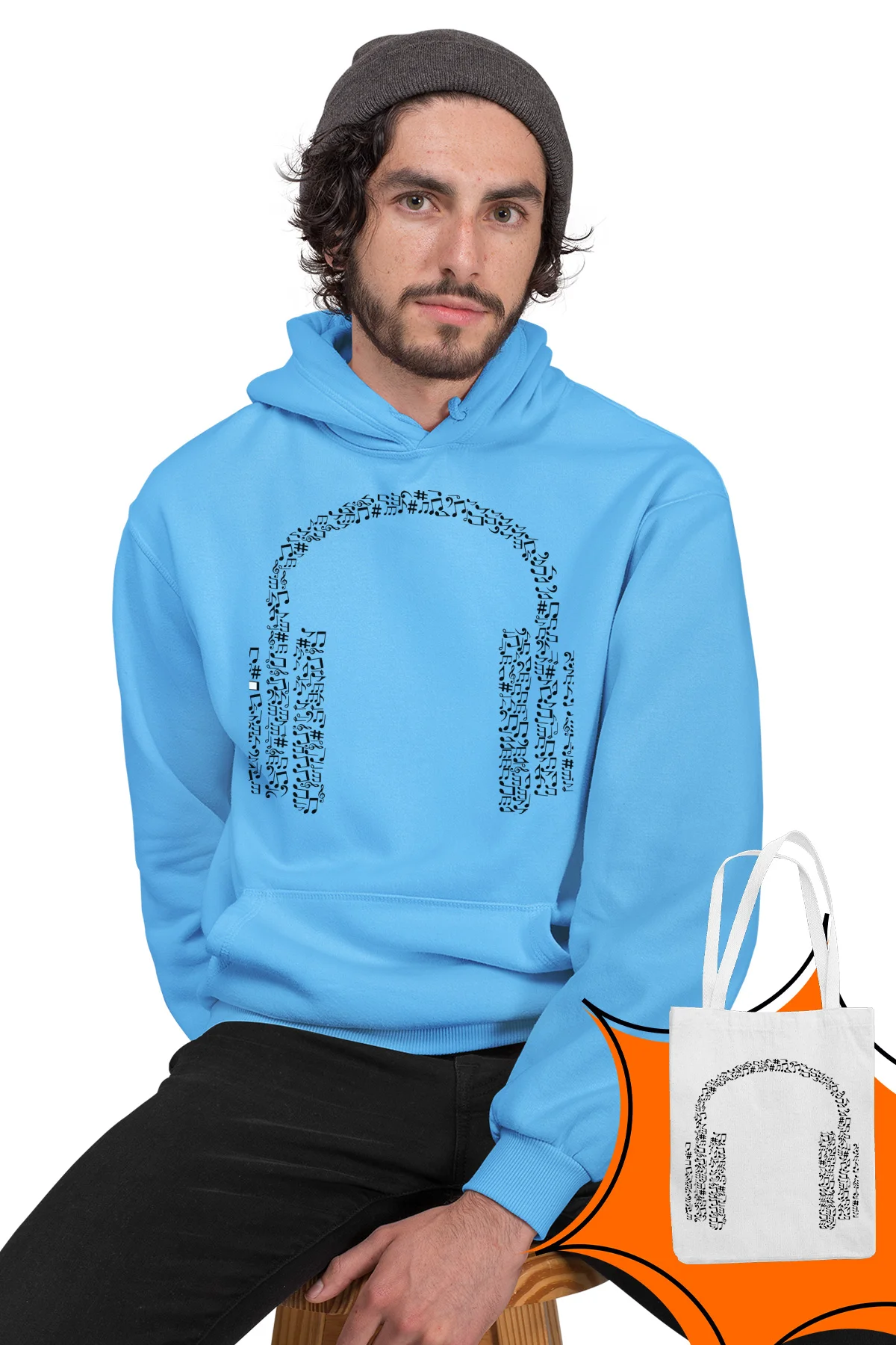 Мужская синяя Толстовка с капюшоном Angemiel Wear Notalardan | одежда