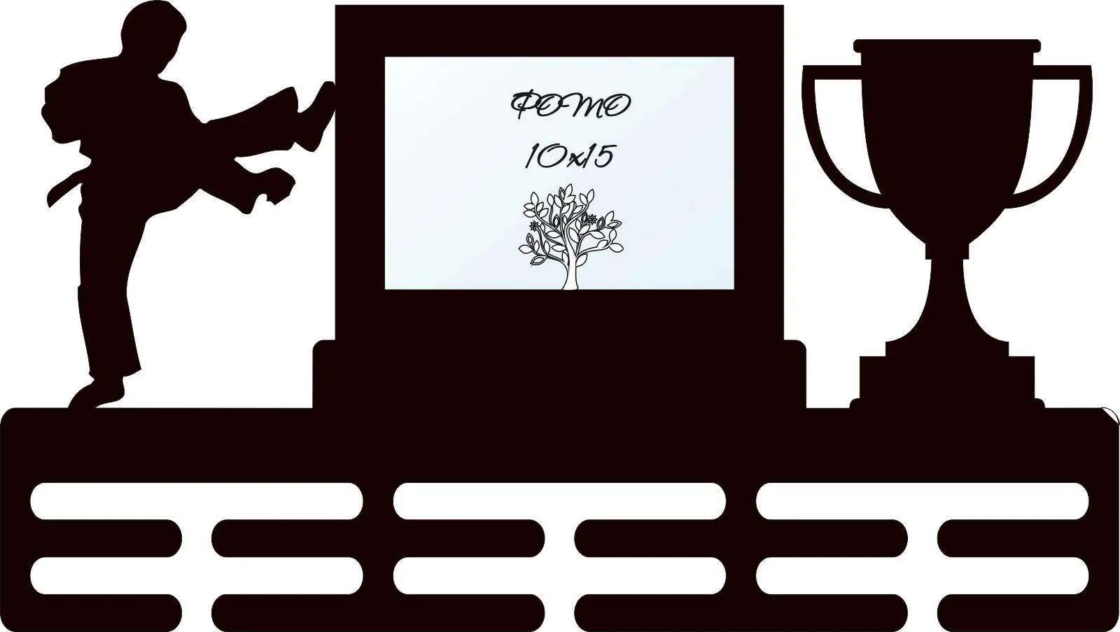 Фоторамка детская медальница для наград карате коричневая 48х27 см BUKENIJA B1411169 |