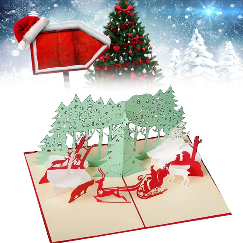 3D всплывающие поздравительные открытки Павлин Рождество День рождения kerstkaarten Лось спасибо открытки carte noel свадебная открытка с приглашениями подарок