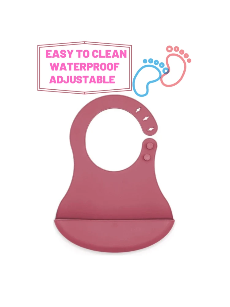 

Silicone Baby Bib Modern Waterproof Newborn Feeding Diaper Boys Girls Different Styles Adjustable Halterneck Unisex