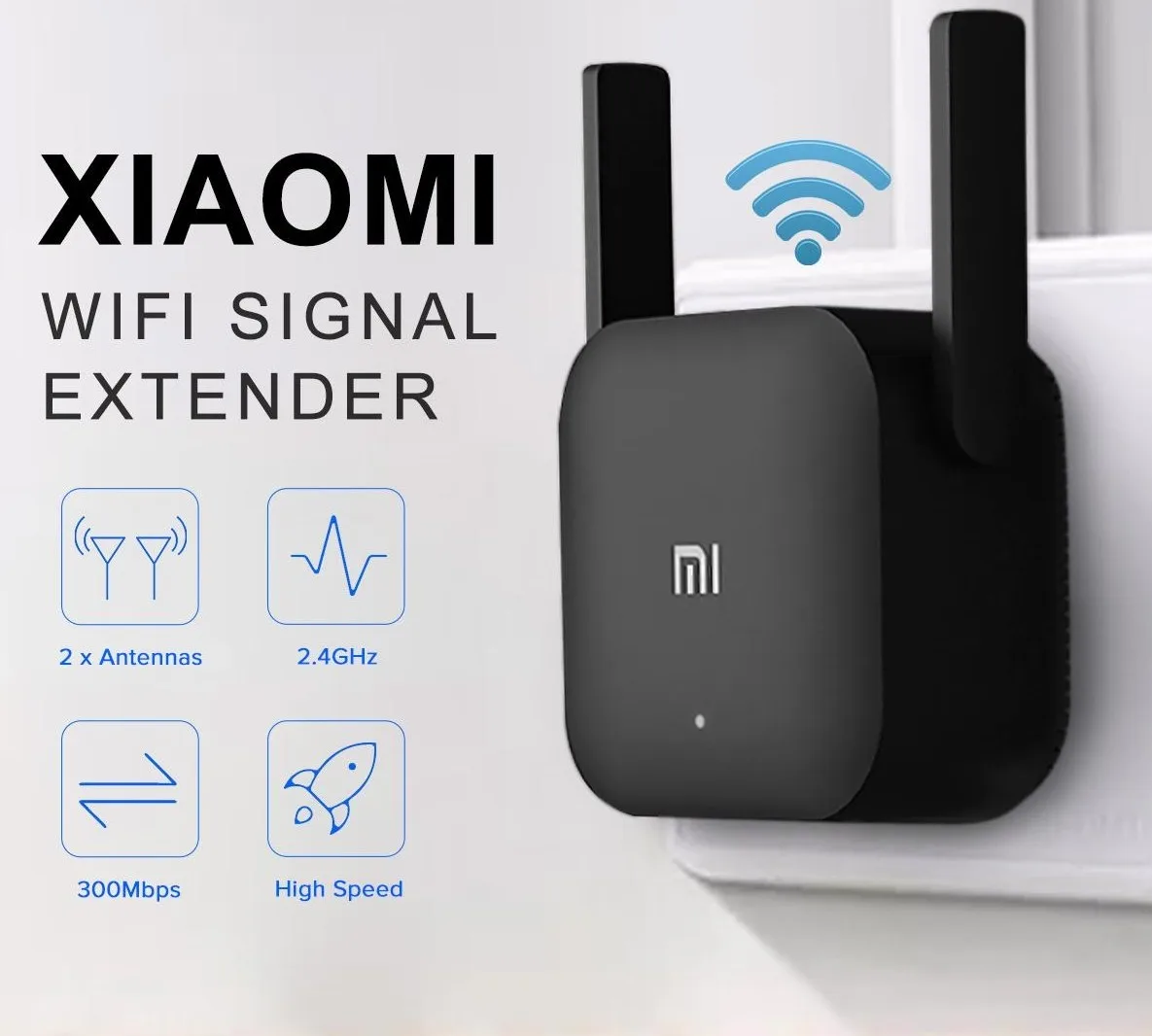 Усилитель сигнала Xiaomi Wi-Fi Amplifier Pro черный R03 Скорость 300 Мбит/с Приложение Mi Home