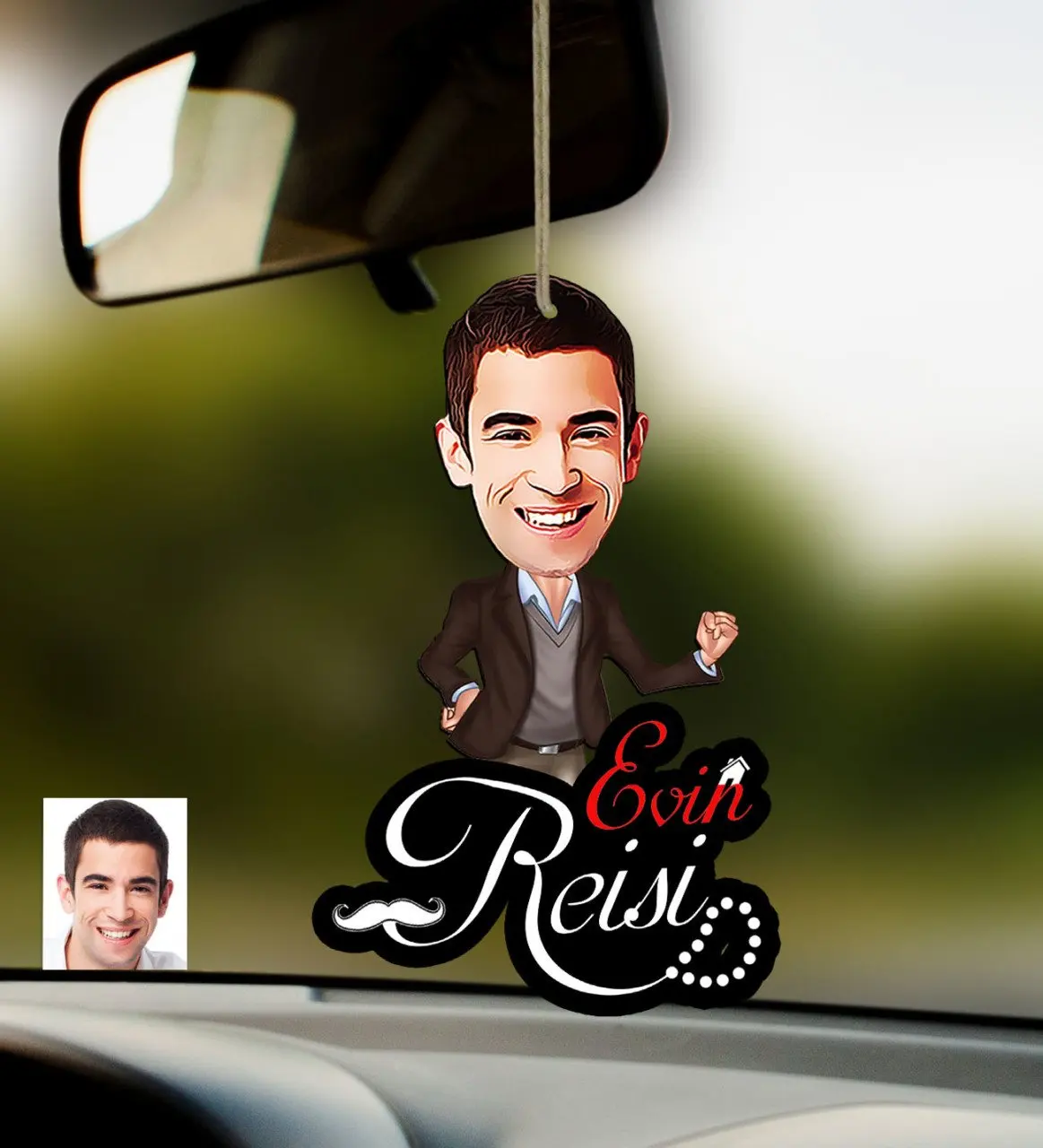 Персонализированное деревянное Автомобильное зеркало заднего вида с