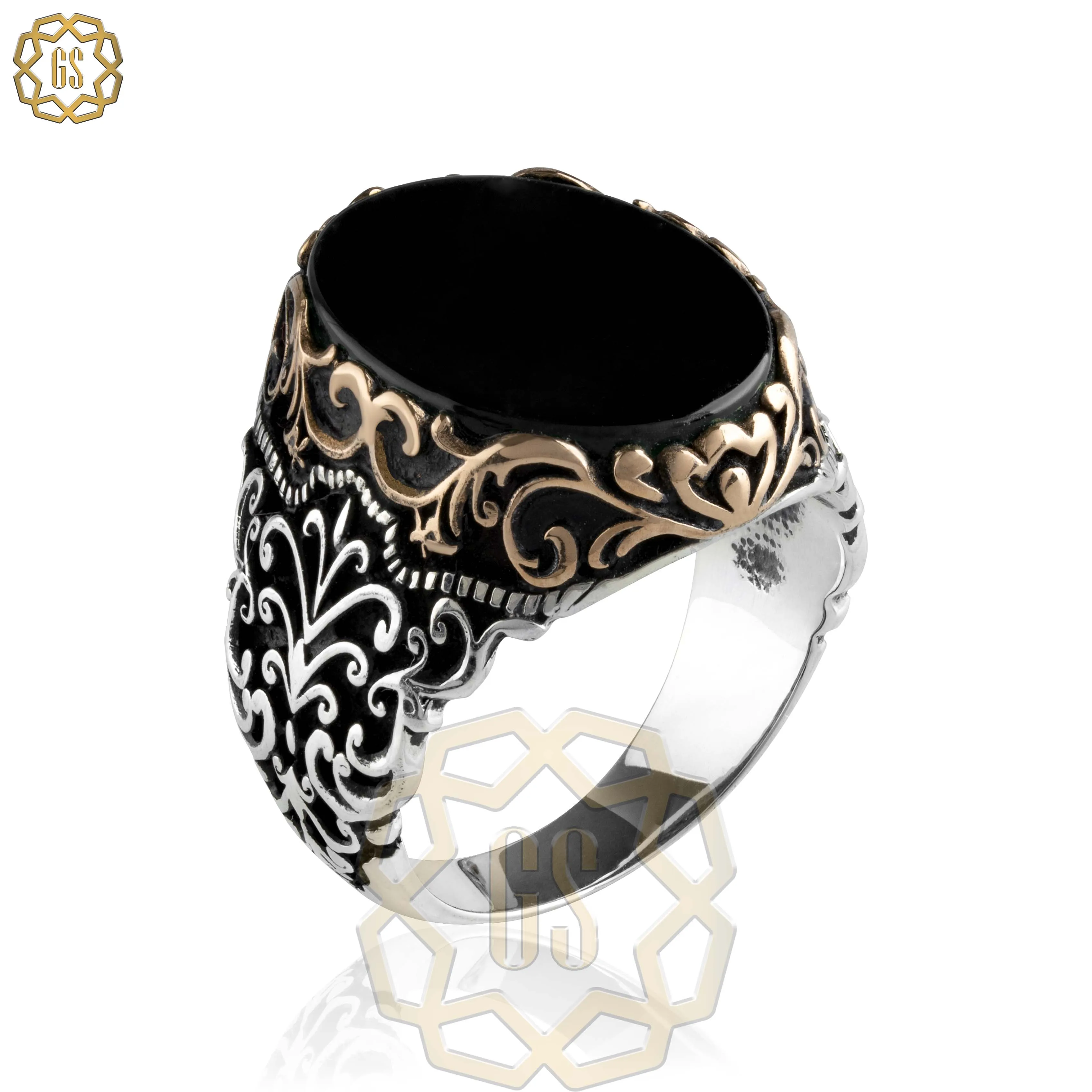 

Silver Ring For Men 925 Made in Turkey With ( Agate , Onyx ) Stone.. Guaranteed High Quality .. Turkish Jewelry