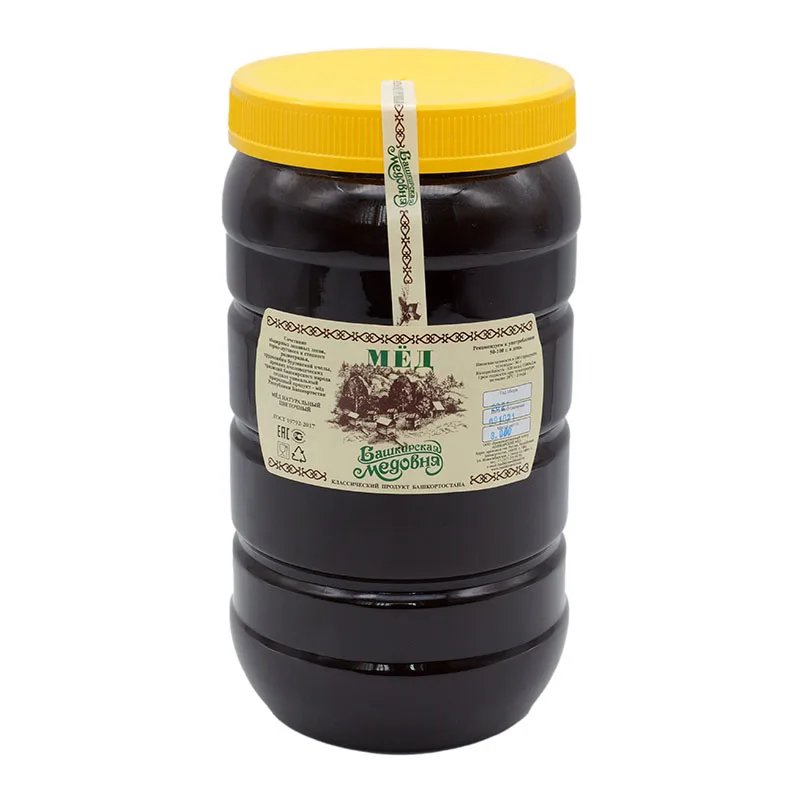 Мёд Башкирский Натуральный Гречишный Башкирская медовня 3000 грамм Пластиковый