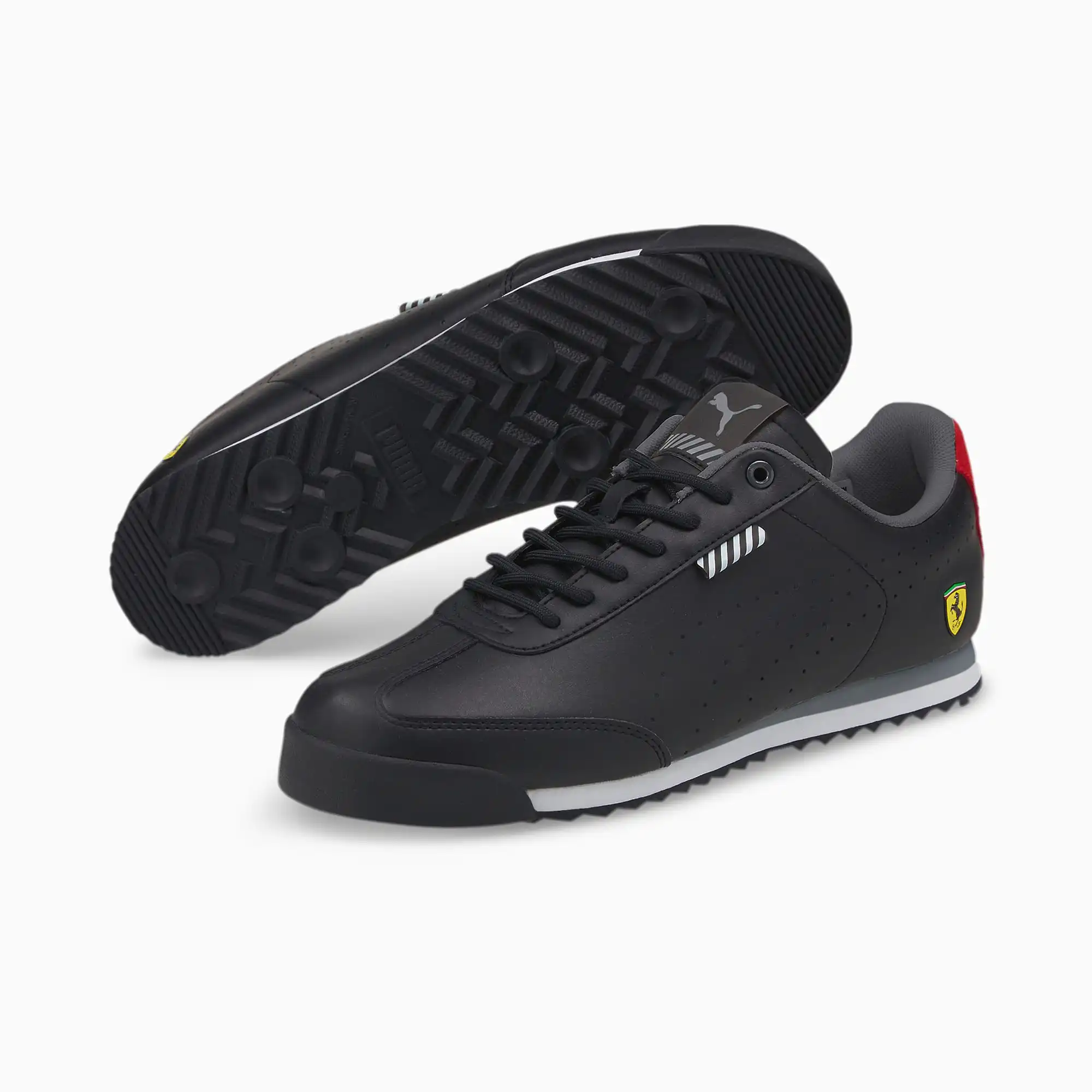 Оригинальная Puma SCUDERIA FERRARI ROME VIA PERFORATED MOTORSPORT Men Black Sport Shoes 307032_01 Cougar Sneaker - купить по