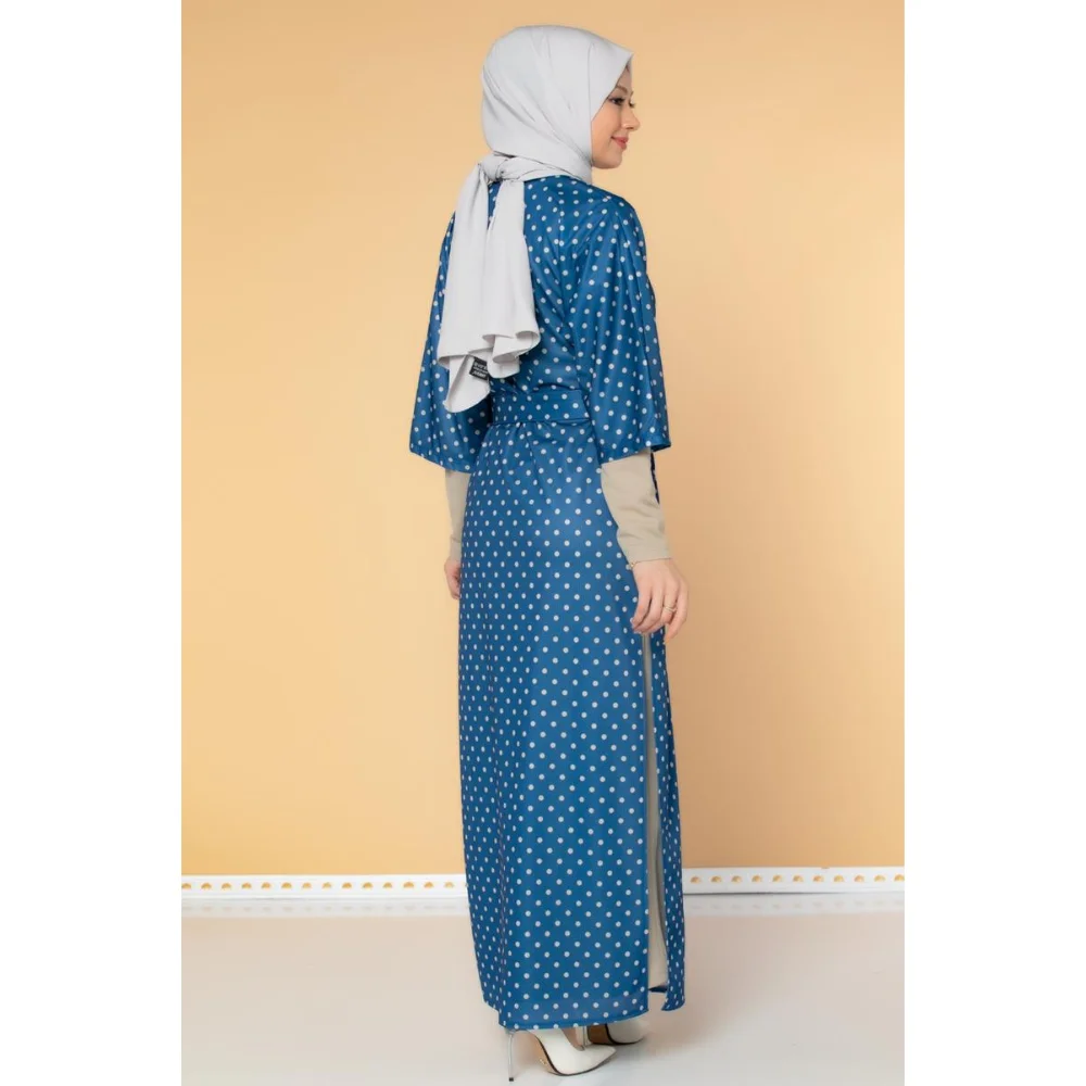 Polka Dot Double Hijab Suit and Cardigan Trend Moda muslim dress women abaya kaftan modest dress abayas for women abaya turkey t