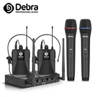 AU-400 UHF 4 канала Беспроводной микрофонная система ручной и петличный и гарнитуры микрофон 80 м Диапазон портативный для караоке церкви Вечерние