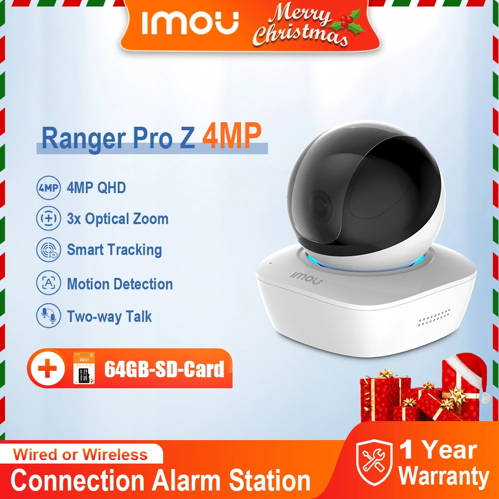 

Imou Ranger Pro Z 4MP Wifi PTZ IP Camera Two way Audio IR 10m Wifi 3x Optical Zoom Camera Home Monitor Dual-band Wi-Fi