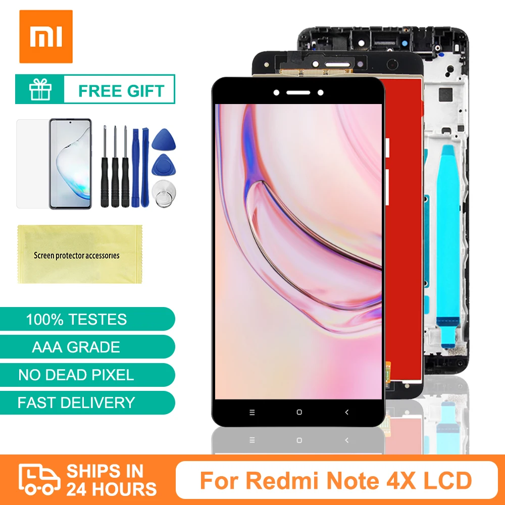 Оригинальный ЖК-дисплей для Xiaomi Redmi Note 4X сменный сенсорный экран зеркальная рамка