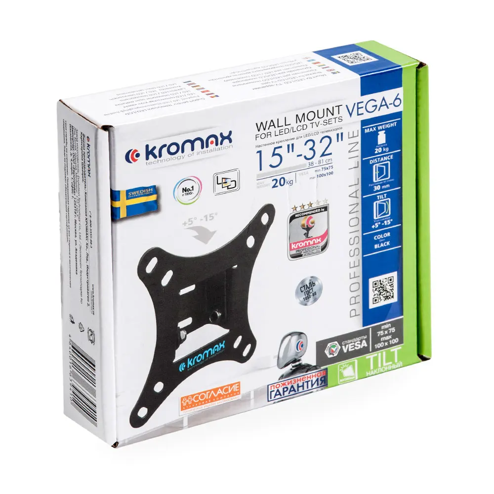 Кронштейн для LED/LCD телевизоров 15 32 дюймов Kromax VEGA 6 new|Кронштейны ТВ| |