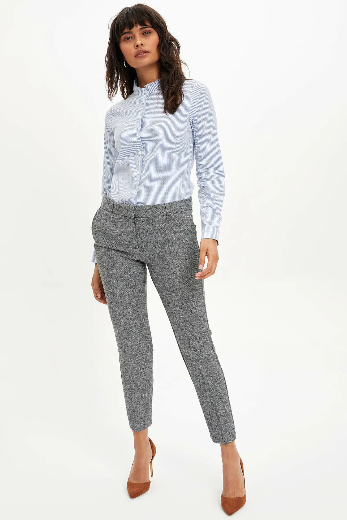 DeFacto Женская модная рубашка с длинным рукавом женские повседневные Элегантные