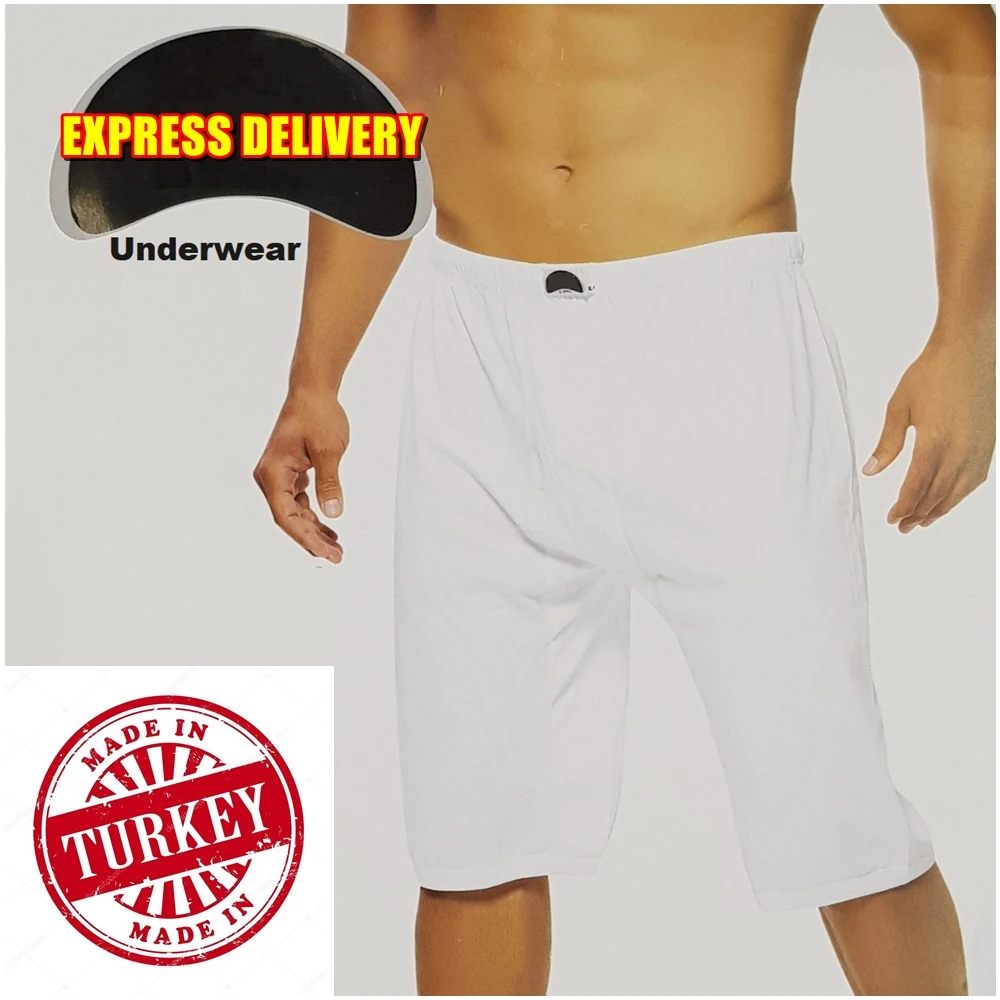 SET OF 5/10 Famous Turkish Breathable Fabric WHITE COTTON EXTRA LONG Briefs Boxer for Men Comfortable Soft Underwear Underpants