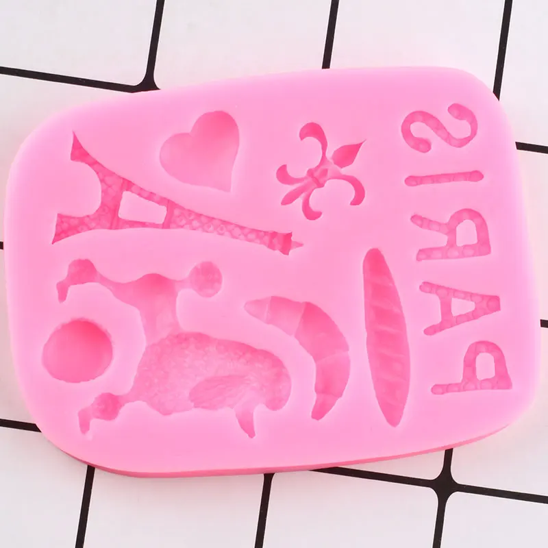 Париж тема силиконовые формы Эйфелева башня Fondant (сахарная) Топпинг для кексов