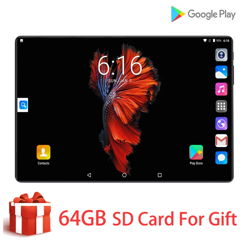 Новая система 10 1 дюймов планшеты ПК 3G/4G телефонные звонки Android 9 0 Wi-Fi Bluetooth 128 ГБ