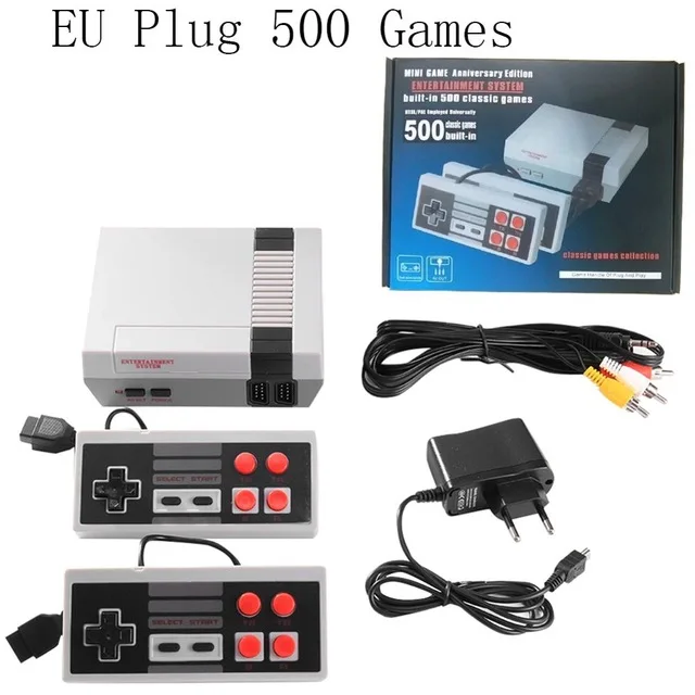 EU 500 Games Встроенный 500/620 игр Мини ТВ игровая консоль 8 бит Ретро Классический Ручной игровой плеер AV выход видео игровая консоль игрушки - Цвет: EU 500 Games