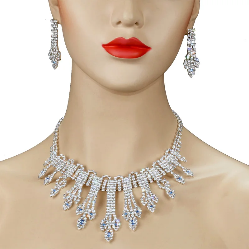 Chran цветочный дизайн имитация кристалл набор украшений для женщин Продвижение