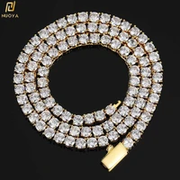 18k gold plated iced out cz chain jewelry tennis choker necklace mens hip hop diamond tennis chain for women