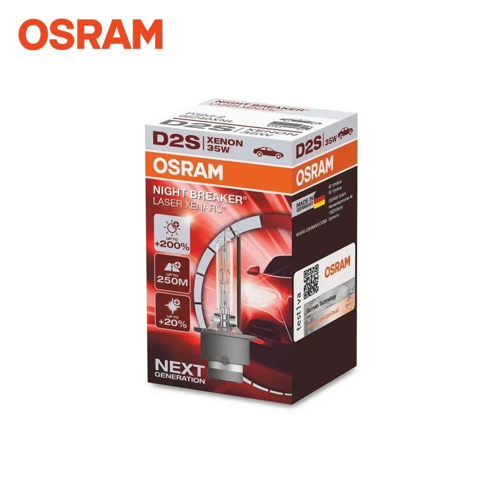 Лампа D2S 85V 35W P35d-2 XENARC NIGHT BREAKER LASER +200% больше света 1 шт. OSRAM 66240XNL