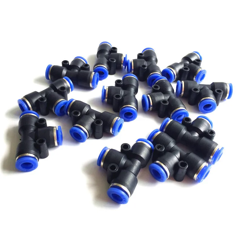 

H168 Blue Pneumatic Connector 6mm*6mm*6mm Slip Lock pneumatic Fitting Quick Connector for Garden Plant Misting System 100Pcs/bag