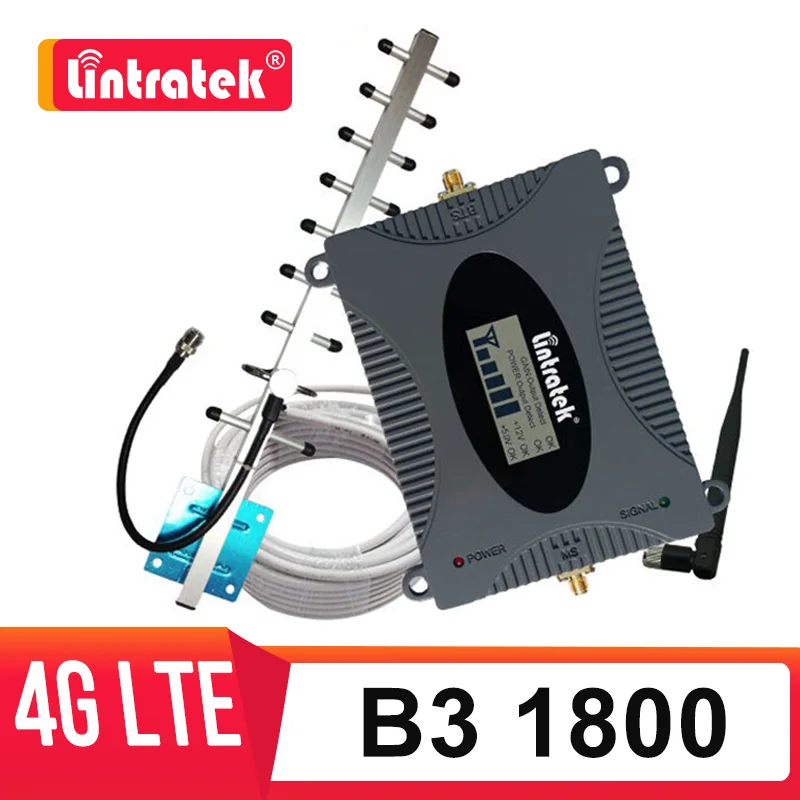 Lintratek 4g LTE DCS 1800mhz усилитель сотовой связи репитер 1800 телефон сигнала yagi антенна 10 м
