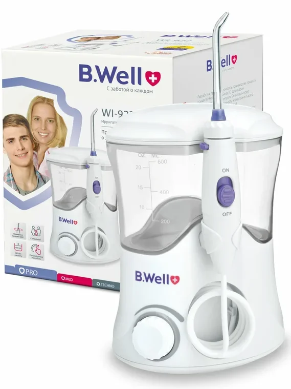Ирригатор медицинский для полости рта B.Well WI-922 стационарный. Семейный. 7 насадок в