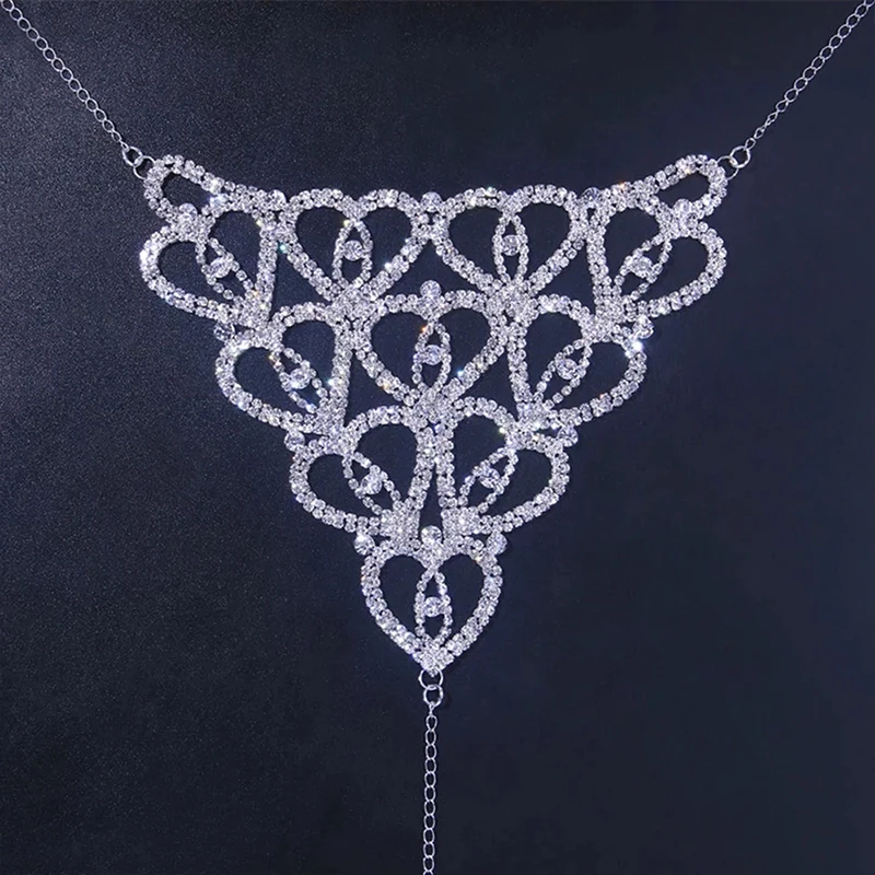 Сексуальные трусики Стразы в форме сердца нижнее белье цепочка для живота талия