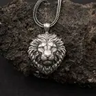 Цепочка мужская из серебра 925 пробы, с подвеской в виде льва