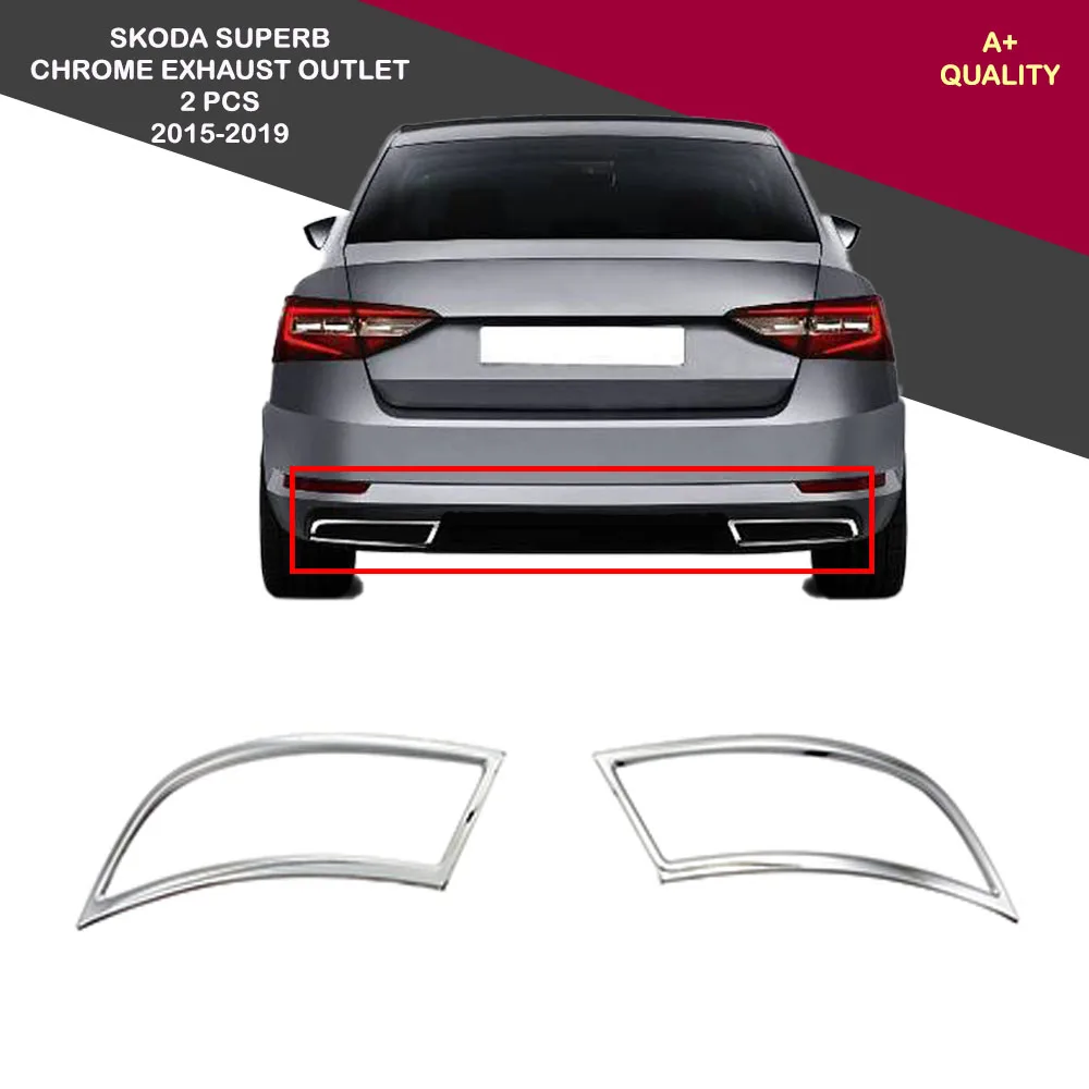 Хромированная выхлопная труба для Skoda Superb комплект из 2 предметов 2015-2020 ISO9001 / 2008 A +