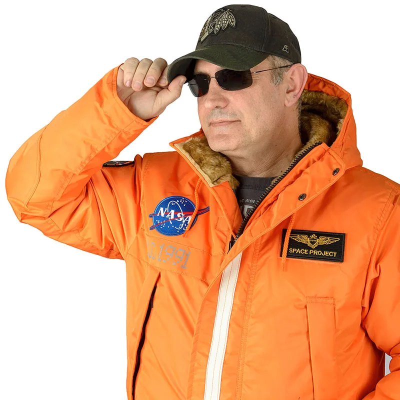Куртка мужская зимняя Аляска SPACE Nord Denali милитари патчи Nasa водоотталкивающая100%