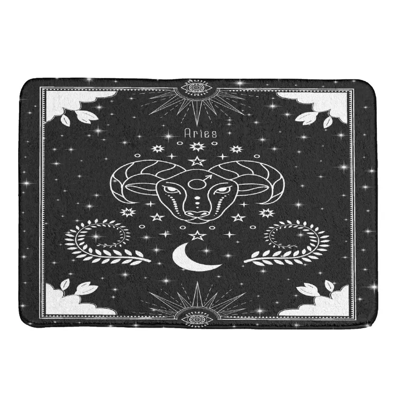 

Zodiac Moon Plants Lines Carpet Rugs Non Slip Floor Mats Home Decor Throw Carpet for Decor Living Bed Playrooms Soft Flannel Mat