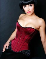 women red overbust steel boned lace up back corset buckle front closure waist trainer cincher buistier backless korset