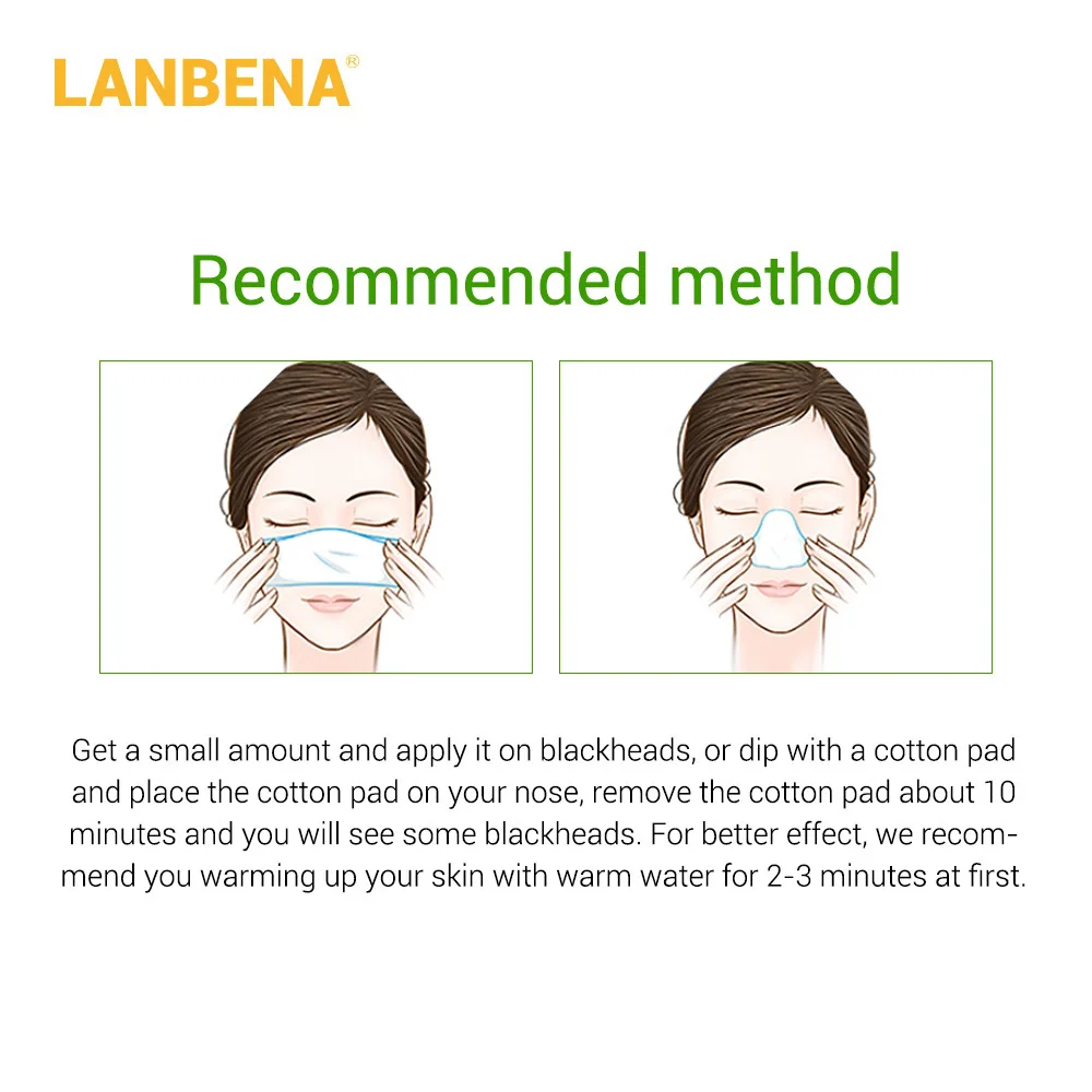 LANBENA черноголовых удаления Сыворотки глубокий поры акне прыщей мягкого лечение