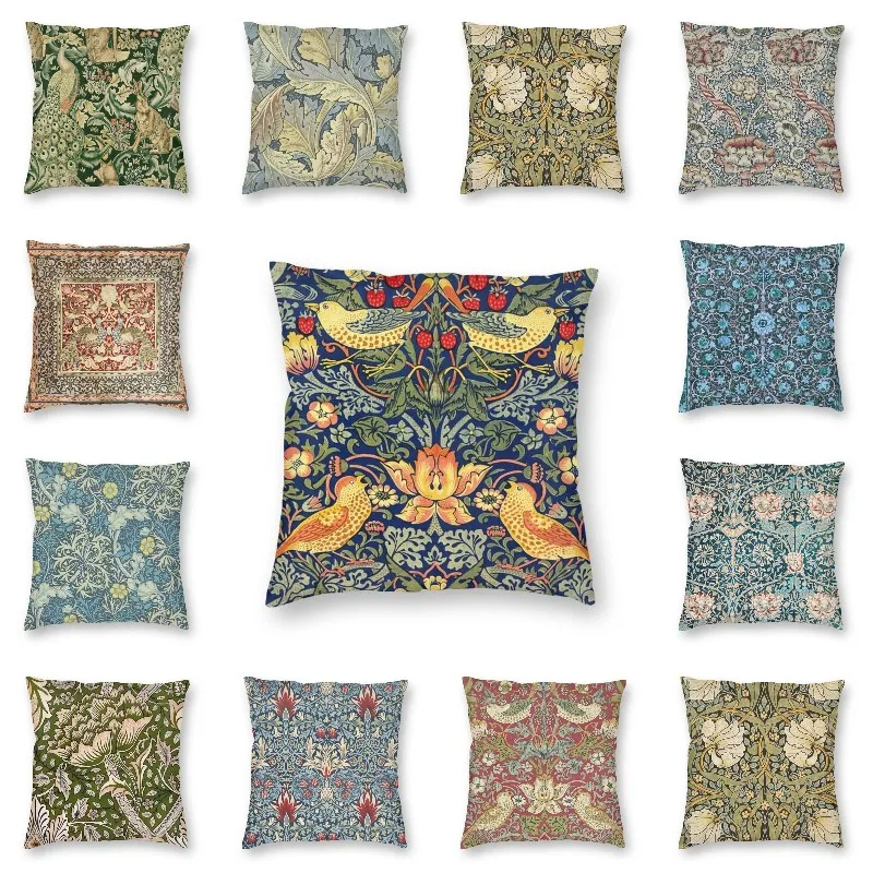 

Наволочка для подушки с изображением Вильяма Морриса, павлина и лисы, наволочка для пола с изображением клубники и кражи, наволочка для гост...