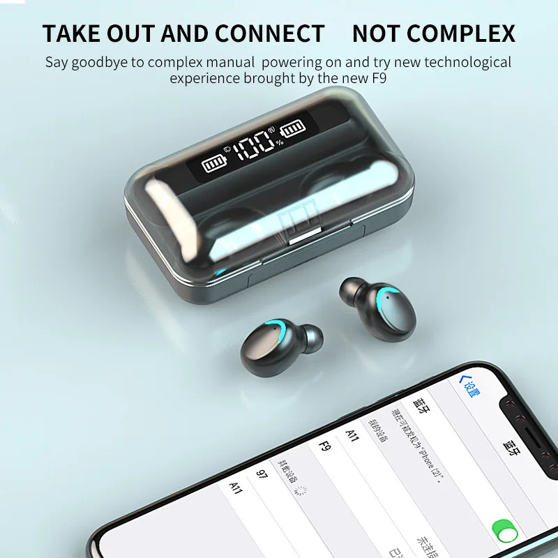 TWS-стереонаушники F9 с поддержкой Bluetooth 5 1 и функцией Hands-Free | Электроника