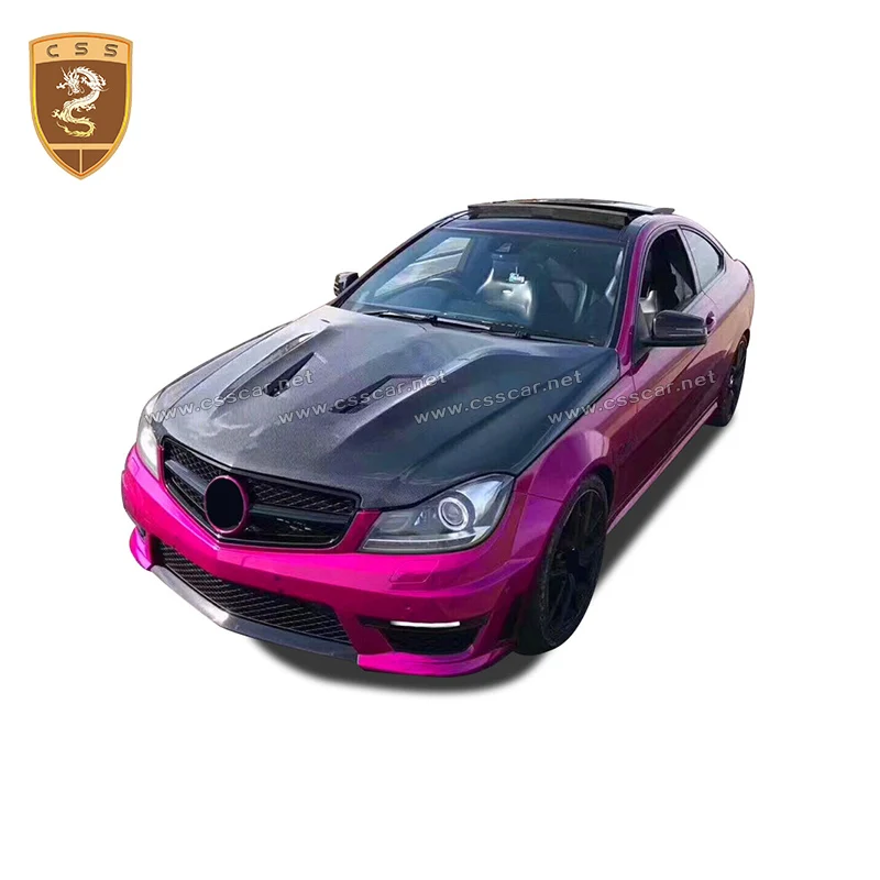 CSSCAR карбоновый капот подходит для 08-11 Mercedes Benz W204 C63 седан купе серии капот крышка AMG стиль авто аксессуары