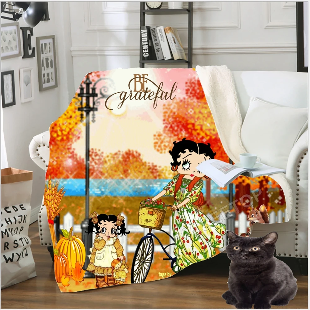 Новейшее 3D одеяло Бетти боп-с для девочек милое стула путешествий кемпинга