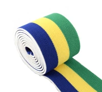 38mm1 5 inch elastic band used high elastic polyester webbing for clothing design elastic band striped yellowgreenblue