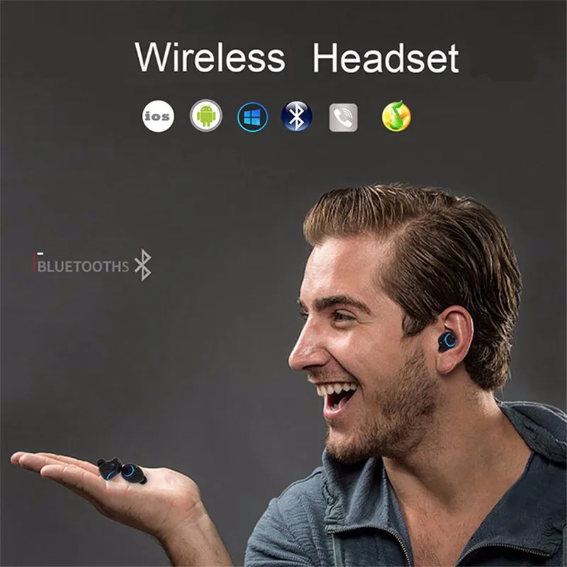 

Wireless Headphones Bluetooth Earphone Handsfree Sports Earhook Waterproof Headset With Microphone For iPhone xiaomi smart phone