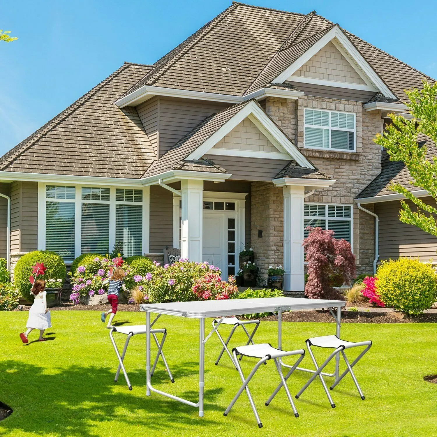 저렴한 옥외 테이블 Foldable 휴대용 옥외 테이블 야영 접히는 테이블 1.8m 조정 가능한 고도 의자 없음