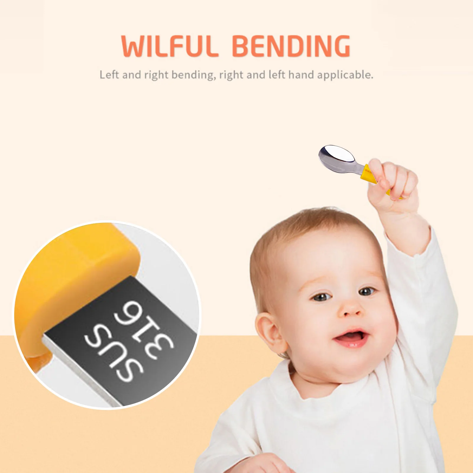 

Cartoon Silicone Spoon Fork Set for Baby Cute Children Utensils Stainless Steel Short Handle Dinnerware Kids Feeding Cutlery