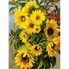 Отражения солнца живопись по номерам на картоне картина по номерам цветы подсолнух  30*40. Белоснежка. 3264-CS