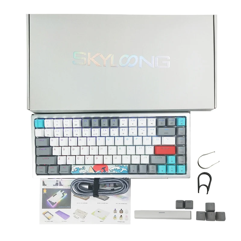 skyloong mechanical keyboard gateron red yellow switch gaming accessories sk84 84 keys hot swappable gaming keyboard for desktop free global shipping