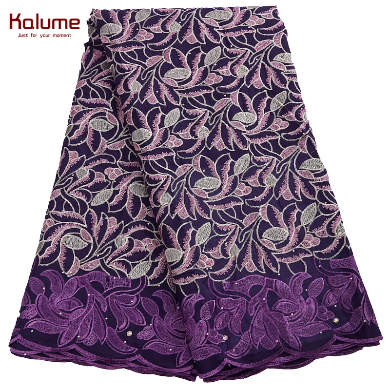 

Kalume African Cotton Lace Fabric Swiss Voile 5 Yards Nigerian Cotton Lace Fabrics 2022 For Diy Women Party Dress Cloth F2814
